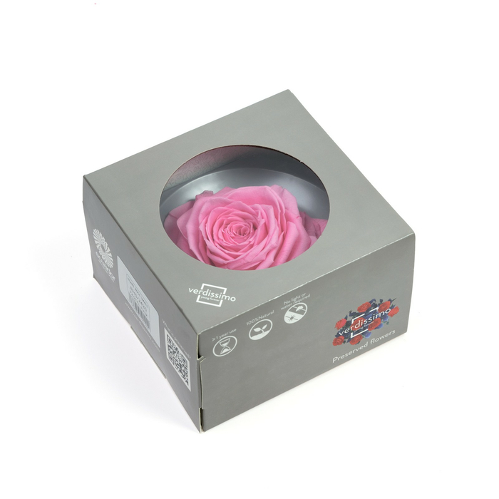 Стабилизированный бутон розы в форме сердца Pastel pink