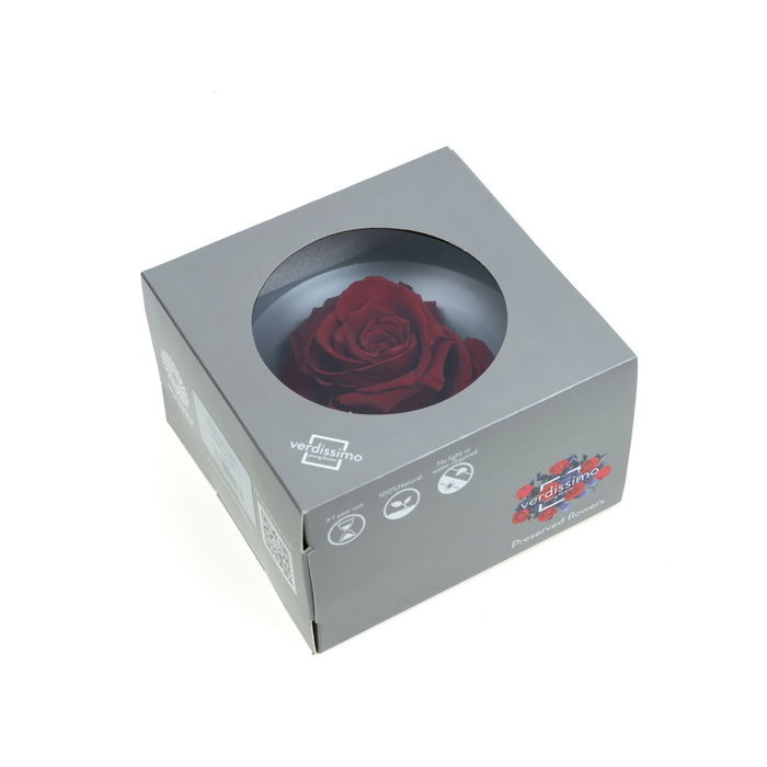 Стабилизированный бутон розы в форме сердца Red
